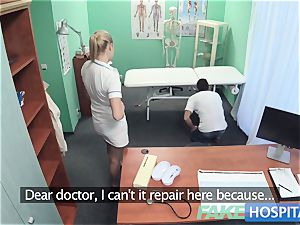 faux clinic Hired handyman spunks all over nurses ass