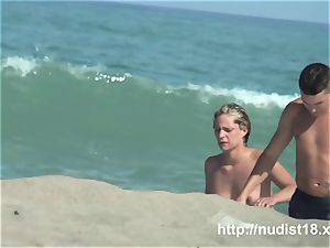 nude beach spycam shoots a sizzling honey with a hidden cam